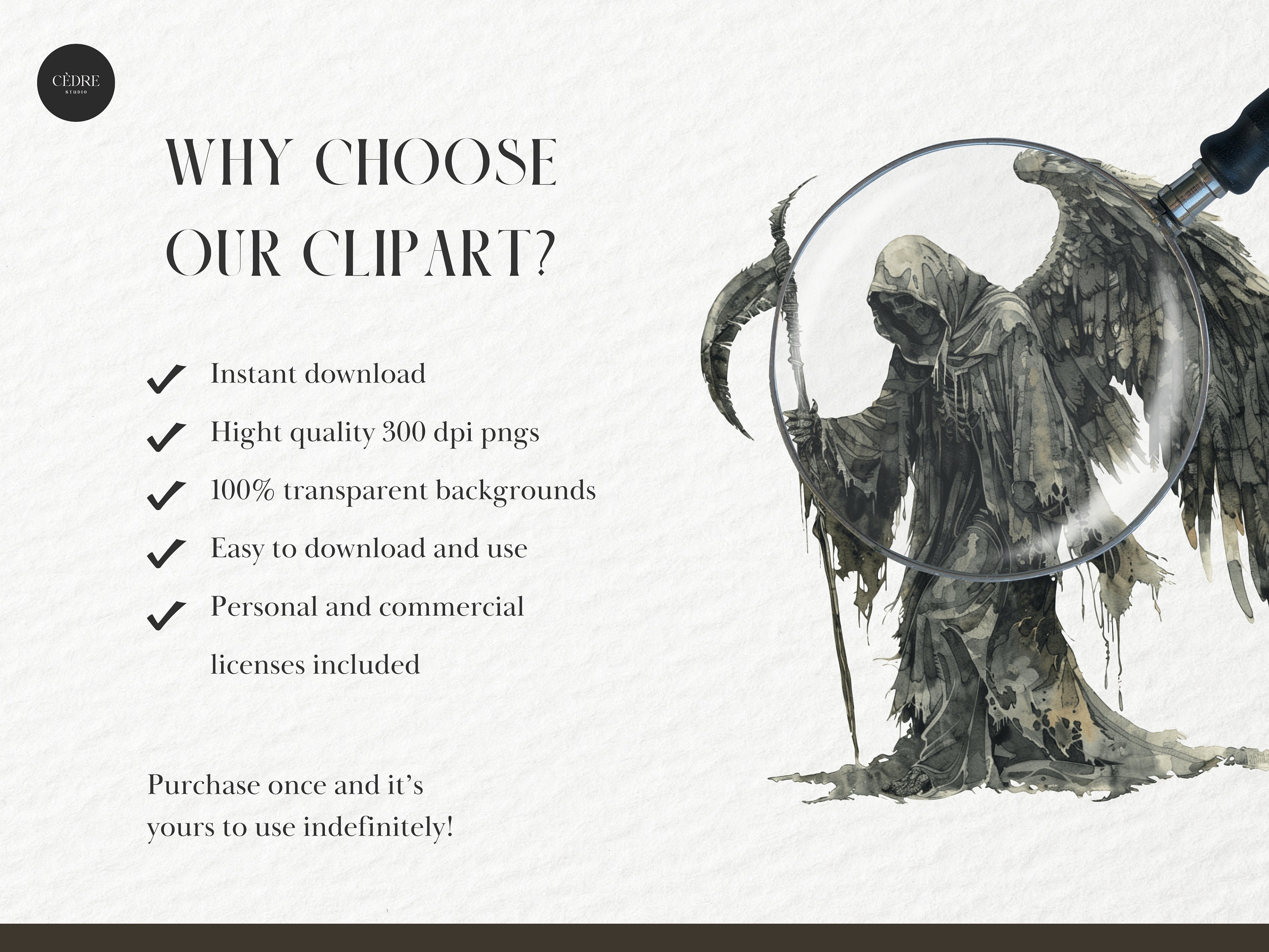 Snatcher Graphics Watercolor Angel of Death Clipart, Soul Snatcher Clipart, Grim Reaper ...
