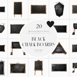 Watercolor Black Chalkboard Clipart, Black Chalkboards Chalk Clipart, School Teacher Clipart, Classroom, Transparent PNG, Commercial Use