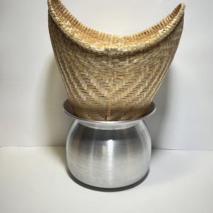 Olla y cesta para cocinar al vapor arroz glutinoso