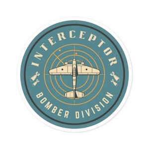 Interceptor Bomber Division Round Stickers, Indoor Outdoor for Laptop ...