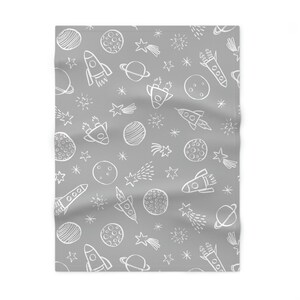 Manta de bebé de forro polar suave con diseño de cohetes espaciales: decoración infantil con estampado de planetas, regalo para baby shower con temática espacial, decoración de habitación infantil, cohete espacial