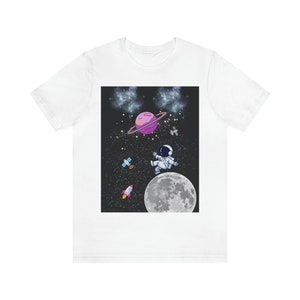 Camiseta unisex de astronauta flotando en el espacio, regalo para amantes del espacio, camiseta de galaxia, camiseta de astronomía, camiseta con gráficos de ciencia