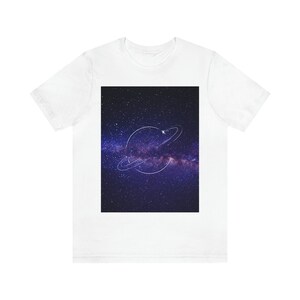 Starry Ring Planet Galaxy Tee, Space Astronomy Shirt, Unisex T-Shirt, Celestial Graphic Top, Cosmic Tee Shirt, Galaxy Lover Gift, Universe