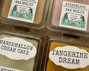 Cire fondante coulée à la main en cubes de 2,5 oz *Très parfumée* Nouveaux parfums disponibles maintenant !