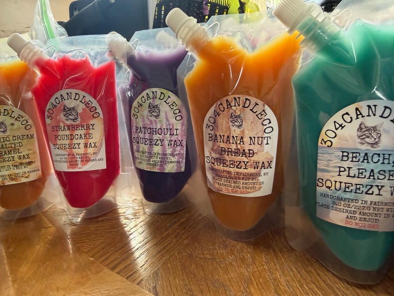3 Oz Pouch-Highly Fragrant Squeezy Gel Wax-New Scents!!!! image 2