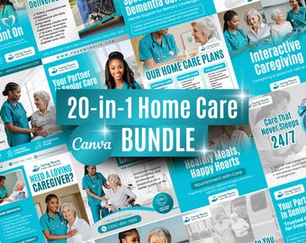 20-in 1 Flyer Bundle, Home Care Service Flyer, Home Care Assistance Flyer, Home Health Care, Nursing Home Flyer, DIY Medical Canva Template