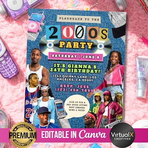 Early 2000s Themed Invitation, Hip-Hop R&B Birthday Party, House Party Invite, 90s Baby Throwback, Y2K Inspired Bday, Millennial