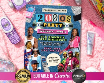 Early 2000s Themed Invitation, Hip-Hop R&B Birthday Party, House Party Invite, 90s Baby Throwback, Y2K Inspired Bday, Millennial