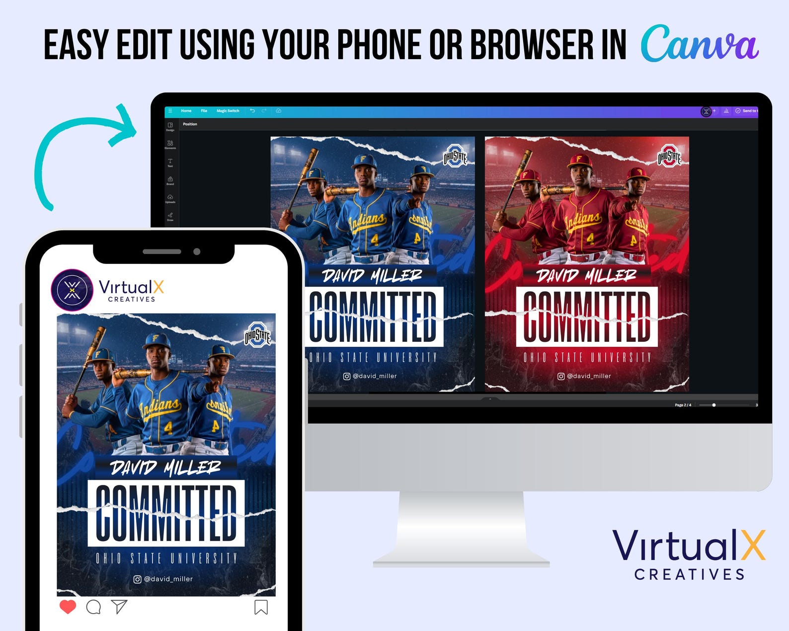 Sports Committed Poster, High School Commitment Social Media Flyer ...