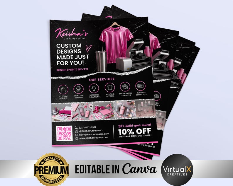 Craft Business Flyer Template | Editable Custom Design Marketing Poster ...