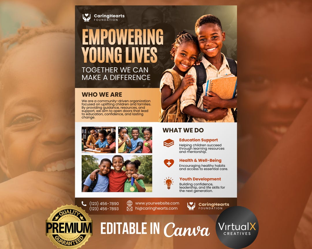 Kids Fundraising Flyer Template | Charity Donation Drive Poster ...