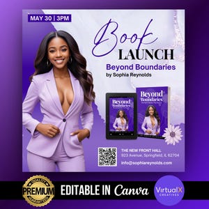Book Launch Event, Author Book Launch Party, Business Event Flyer, Modern E-Book Launch Template, Editable Canva DIY Business Coaching