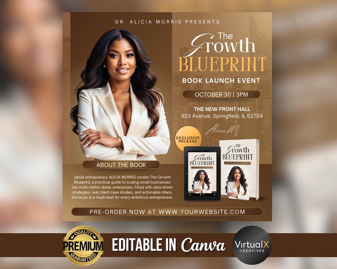 Book Launch Event Flyer | Author Book Launch Party Invitation ...