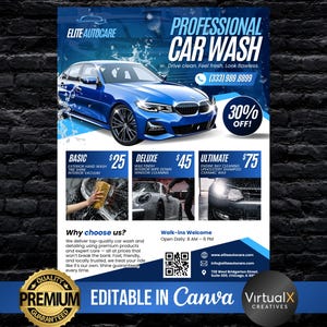 Car Detailing Flyer, Automotive Detailing Services Flyer, Car Wash Cleaning Flyer, Vehicle Detailer, DIY Mobile Car Detail Template Canva