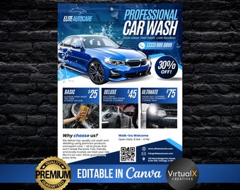 Car Detailing Flyer, Automotive Detailing Services Flyer, Car Wash Cleaning Flyer, Vehicle Detailer, DIY Mobile Car Detail Template Canva