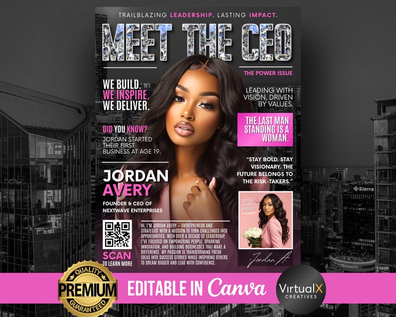 Meet the CEO Magazine Flyer Template, Editable About the CEO Business ...