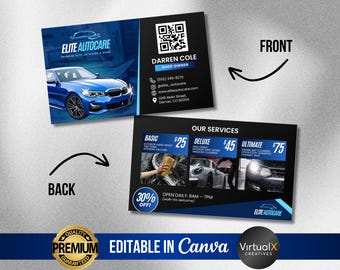 Mobile Auto Car Detailing Visitenkarten, Visitenkarte für Autowaschservice, Visitenkarte für Auto Detailer, DIY Marketing Vorlage für Autopflege