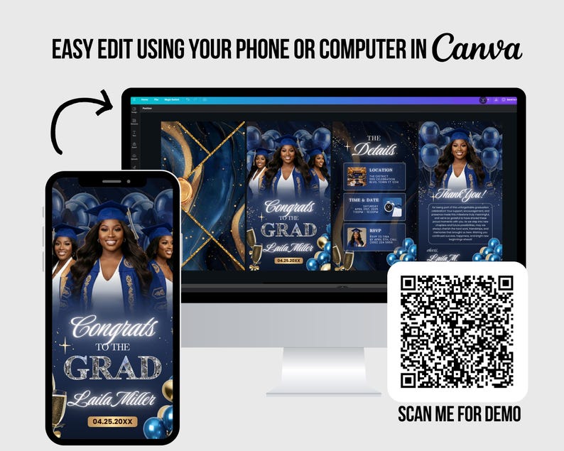 Graduation Party Invitation, Congrats to the Grad Evite, Editable Grad ...