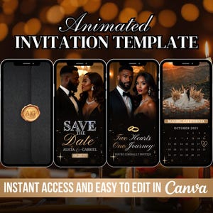 Animated Save the Date Invitation, Wedding Date Video Invite, Getting Married Digital Template, Wedding Calendar, Celebration Canva E-vite