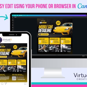 May include: A black and yellow mobile car detailing flyer with a yellow car, a QR code, and the text "ELITE AUTOCARE MOBILE CAR DETAILING 30% OFF".