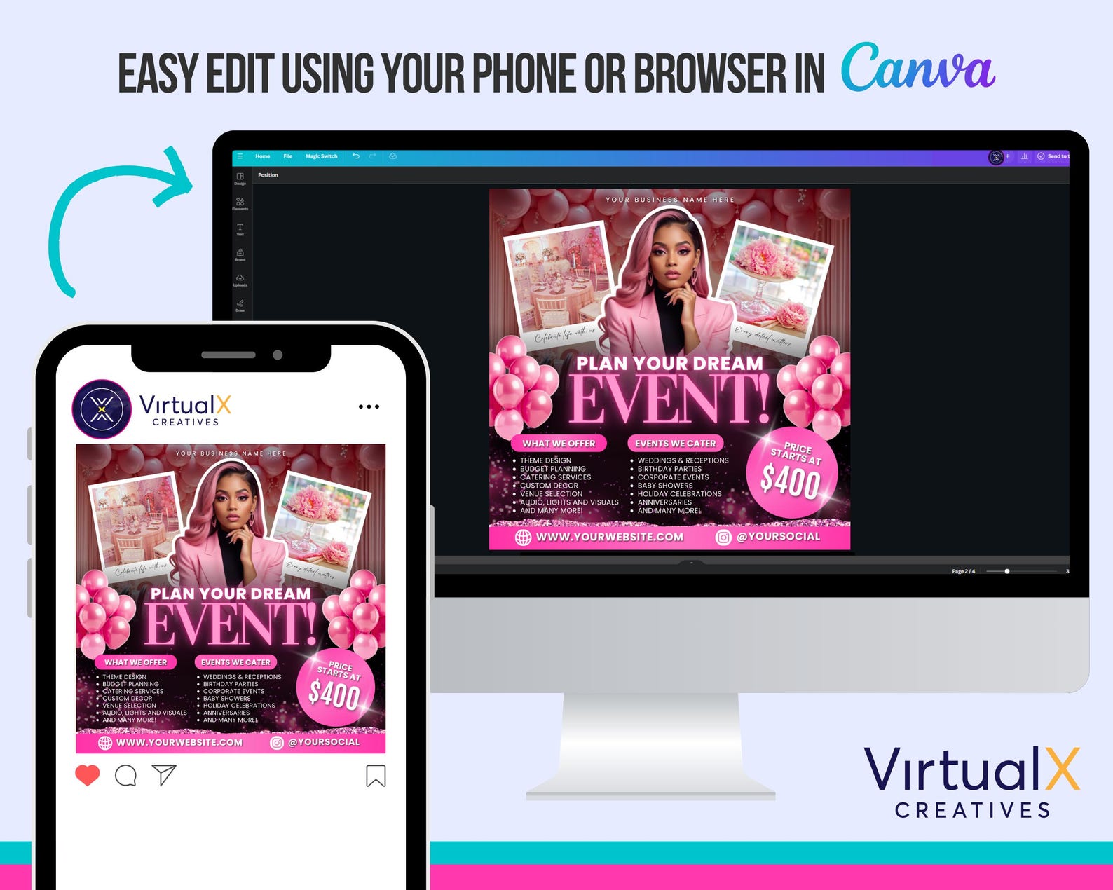 Planner Ad Examples Event Planner Flyer, Party Planning Ads, Wedding Planner Flyer, Event ...