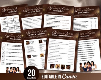 20 Waiting to Exhale Party Games Bundle | Printable Pajama Night, Ladies Night, Bachelorette & Sisterhood Events, Trivia Questions