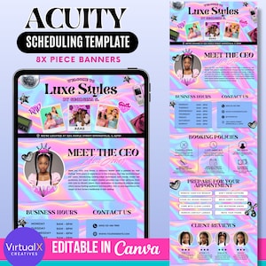DIY Acuity Scheduling Template, Hair Stylist Nail Tech Spa Makeup Artist Beauty Salon Braider Appointment Booking Website, Y2K Acuity Temp