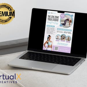 Flyer för yogaklass, flygblad för yogastudio, flygblad för yogainstruktör, flygblad för meditation, mall för yogafitness-mästarklass, andligt välbefinnande, Canva bild 5
