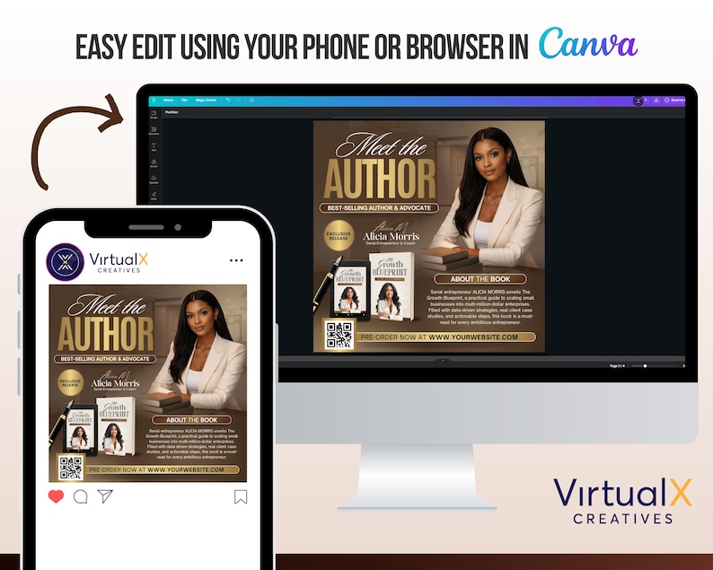 Meet the Author Flyer | Launch Party Invitation | Book Release Event ...
