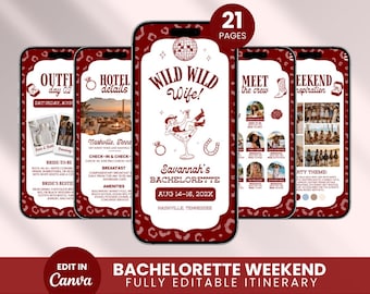 Wild Wild Wife Bachelorette Itinerary, Western Cowgirl Weekend Planner Template, Hens Party Travel Guide, Girls Trip (Instant Download)