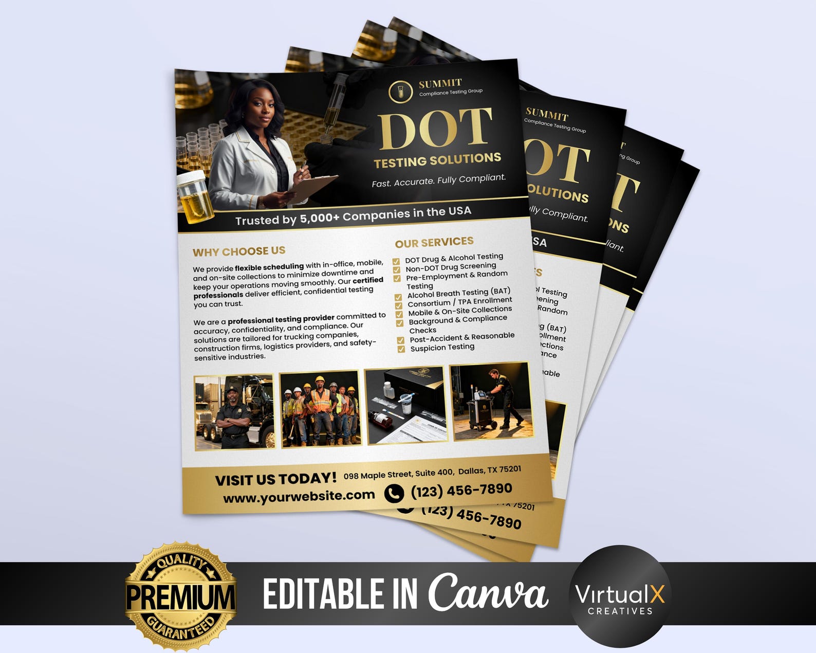 DOT Drug Testing Flyer Template | Alcohol Testing | Transportation ...