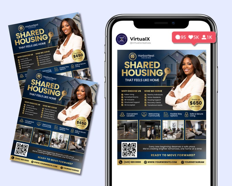 Shared Housing Program Shared Housing Program Flyer, Transitional Housing, Sober Living Home ...