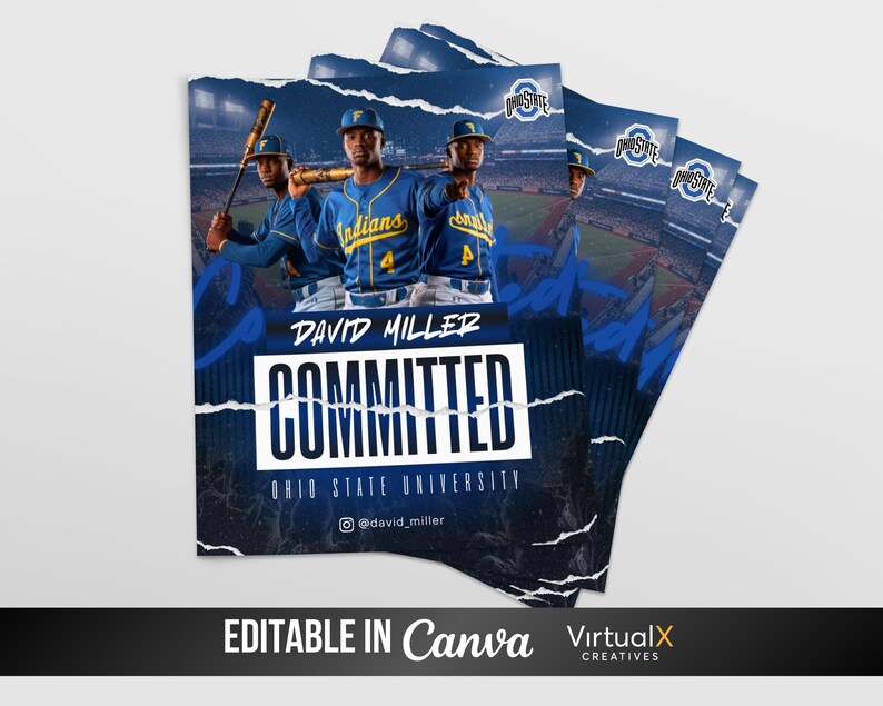 Sports Committed Poster, High School Commitment Social Media Flyer ...