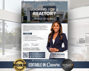 Folleto para agente inmobiliario, anuncio de compra o venta, folleto para compra de vivienda, folleto para agente inmobiliario que lo haga usted mismo, marketing inmobiliario, plantilla para agricultura que lo haga usted mismo