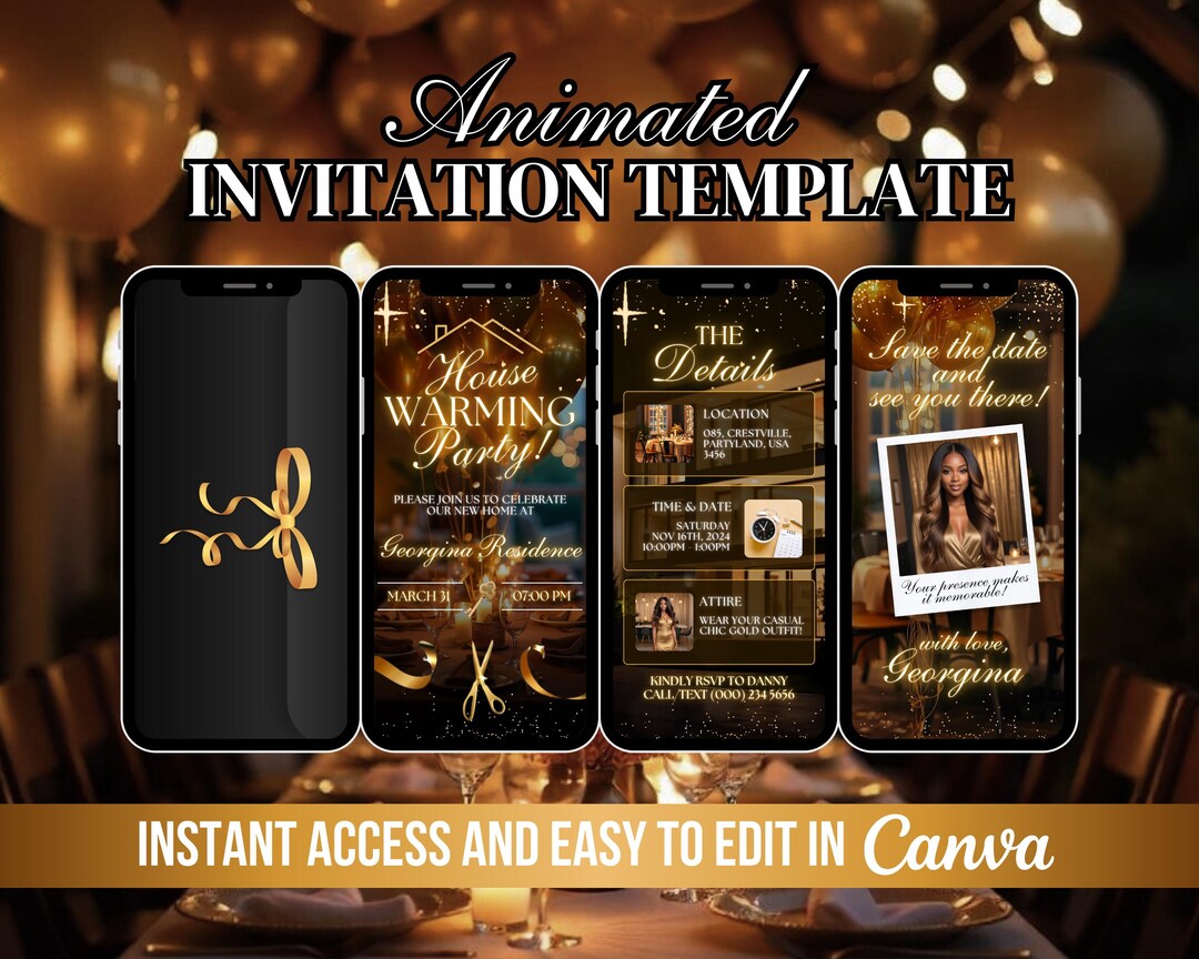 House Warming Party Invite, Animated New Home Party Invitation, Digital ...