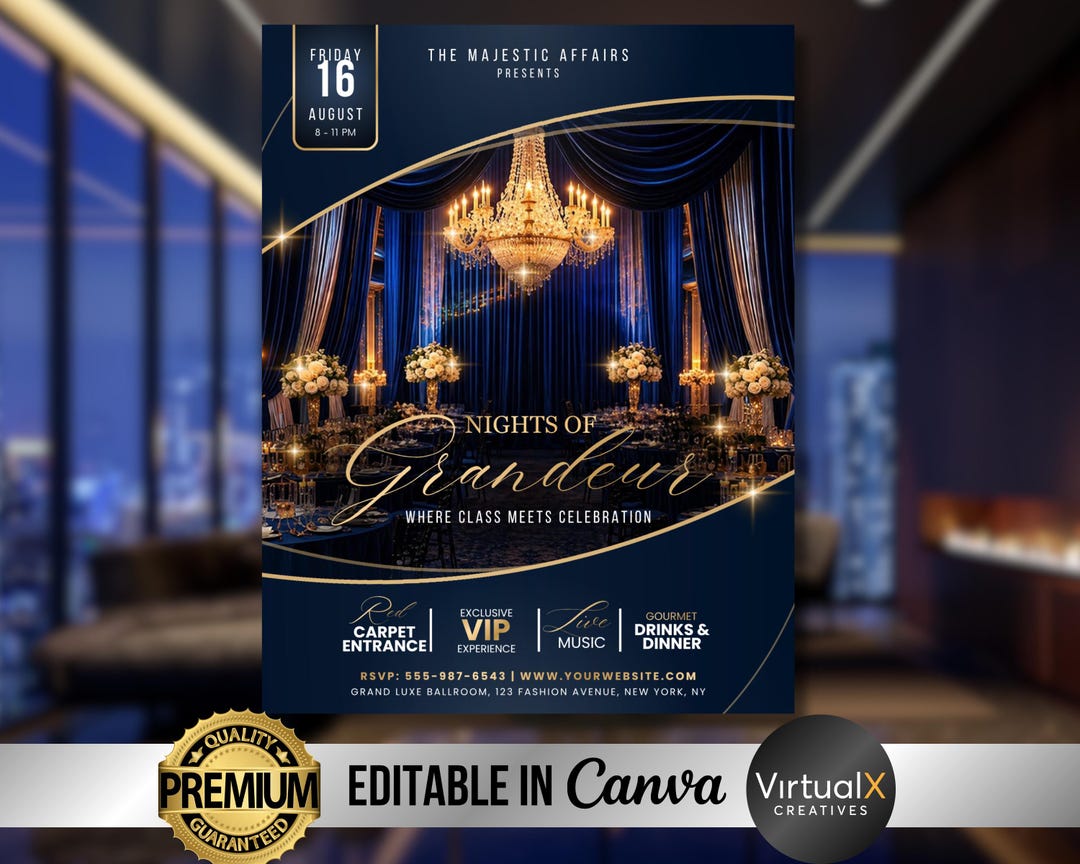 Gala Event Invitation | Elegant Black Tie Invite Flyer | Luxury Event ...