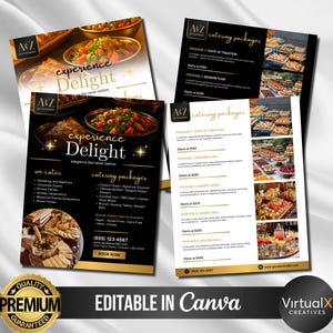 Catering Service Pricelist, Catering Business Packages Flyer, Editable Food Menu, Caterer Flyer, Event Catering, DIY Canva Template 2 Page