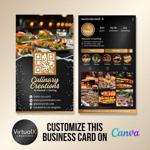 Custom Code Catering Catering Instagram Business Card, QR Card, Event Coordinator IG Calling ...