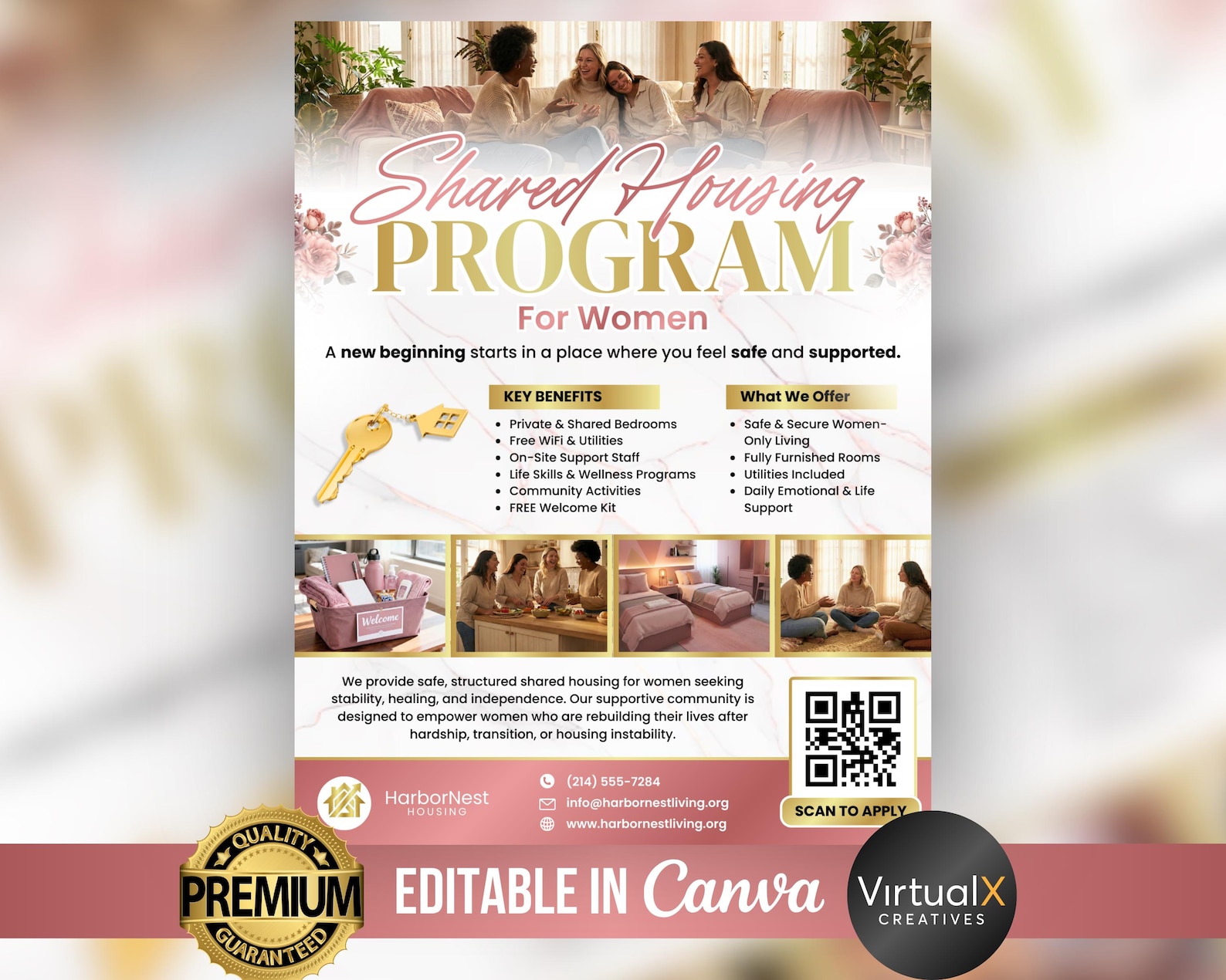 Transitional Program House Rules Posters Women Shared Housing Flyer Template | Transitional Housing Canva Poster ...