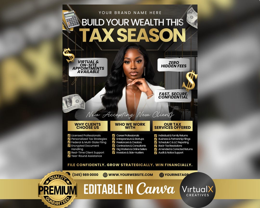 Tax Prep Service Flyer, Tax Pro Season Flyers, DIY Accounting Services ...