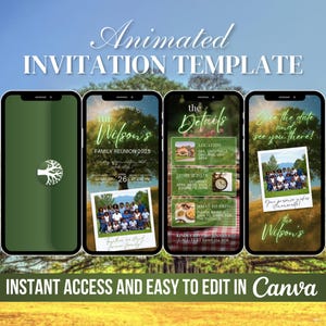 Family Reunion 2025 Invite, Family Brunch Party Celebration, Family Gathering Event Invitation, Family Get Together Video, DIY Canva