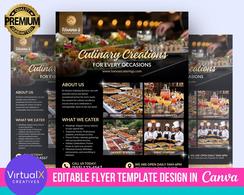 Catering Service Flyer Catering Business Flyer Event Editable Food