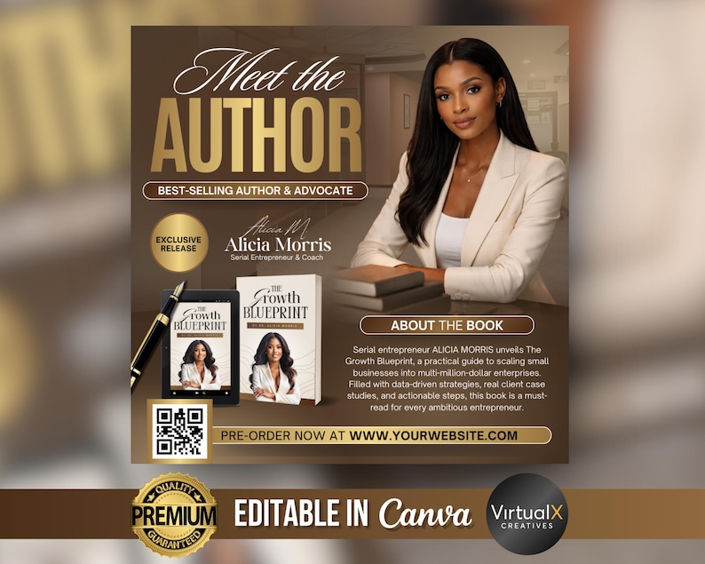 Meet the Author Flyer | Launch Party Invitation | Book Release Event ...