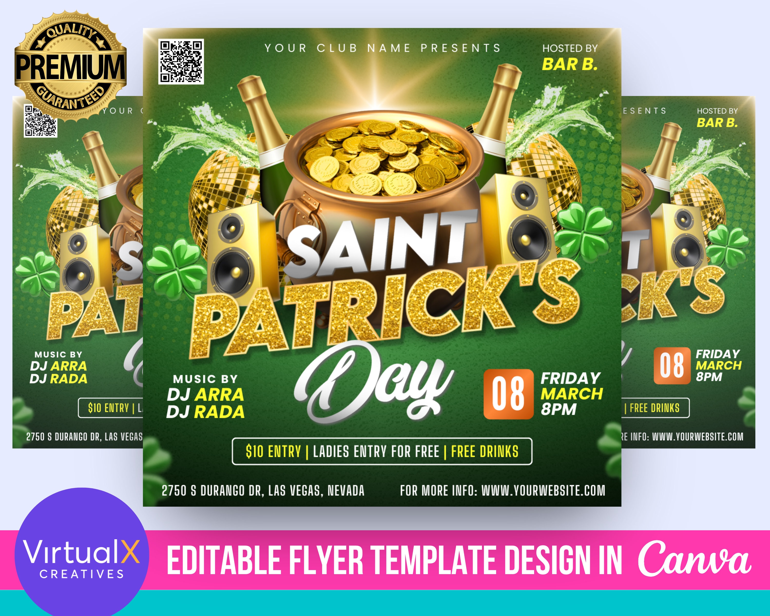 St. Patrick's Day Party, DIY Flyer Template Design, St. Patrick's Day ...