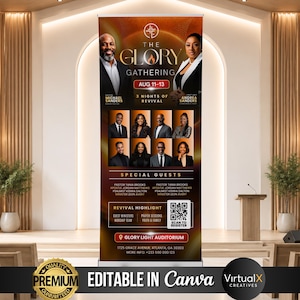Holy Convocation Roll Up Banner, Revival Welcome Sign, Church Event Retractable Template, Guest Speaker Conference Pull Up Display