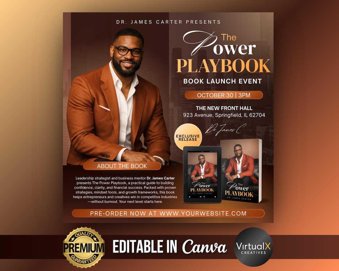 Book Launch Event Flyer | Author Book Signing Party Invitation ...