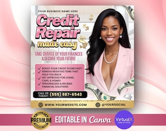 Credit Repair Flyer, Consultation Services Flyers, Credit Specialist Flyer Template, Credit Restoration, Tax Preparation Design, Tax Season