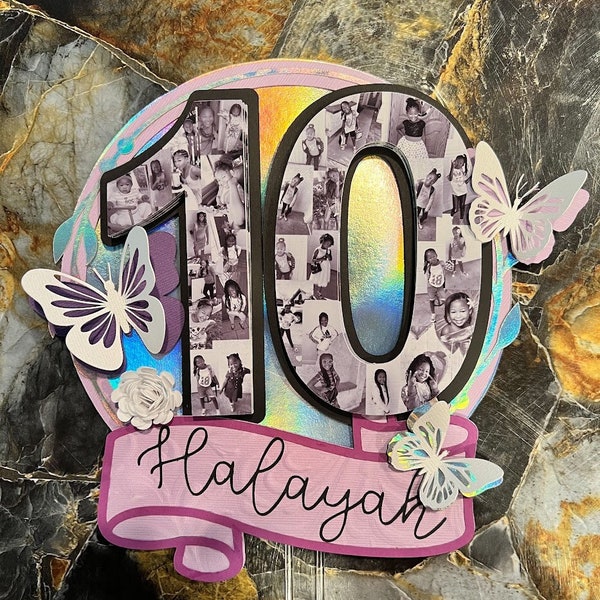 Custom Cake Topper (Any Number with Photos)