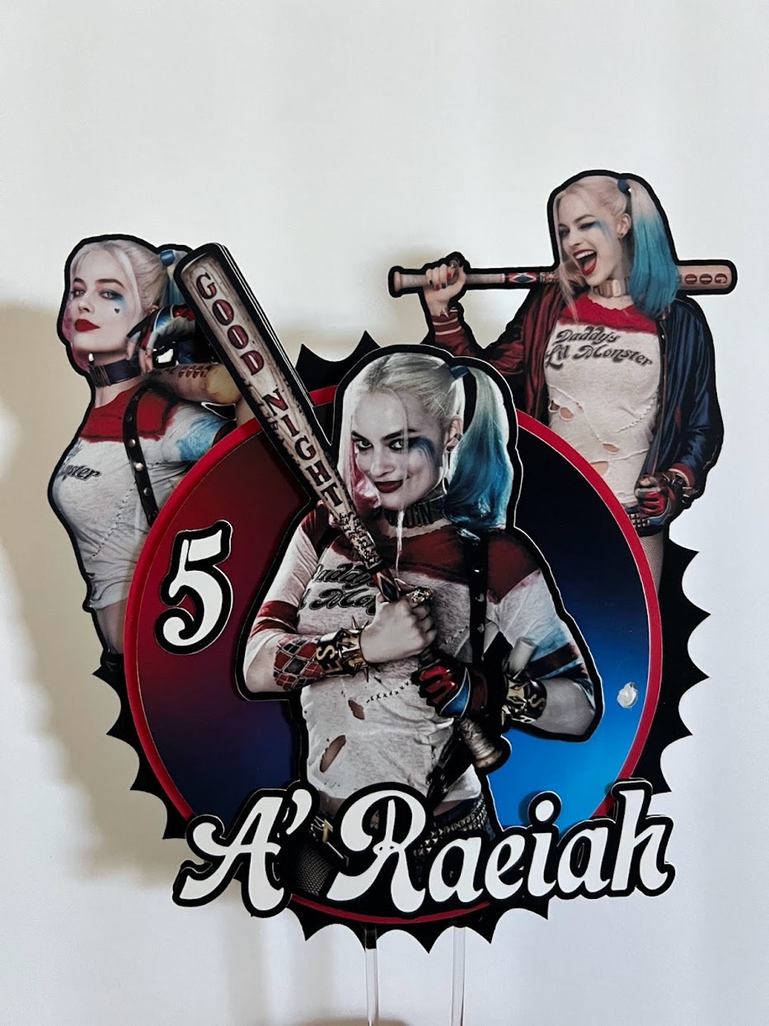 Harley Quinn Cake Topper Etsy