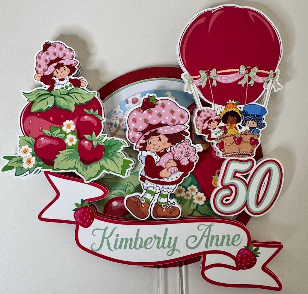 Strawberry Shortcake Cake Topper Etsy